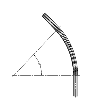 45 Degree Curved Rail